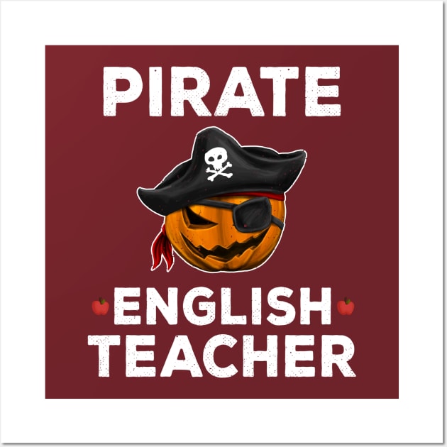 Pirate Teacher Funny Halloween Party Gift for Teach Dad Mom Wall Art by kaza191